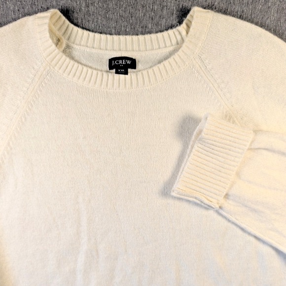 J.CREW Sweaters - J. Crew Womens Ivory Crew Neck Chunky Wool Knit Sweater XXL Preppy Fisherman EUC